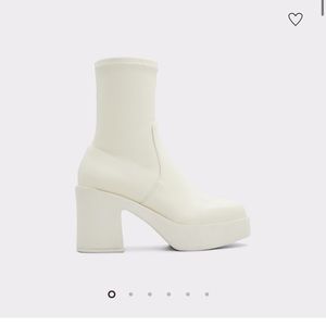 White Platform Booties